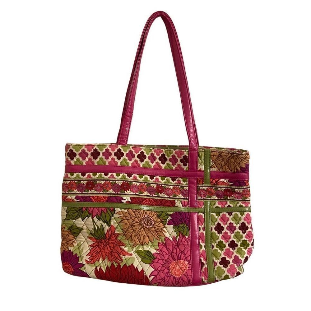 Vera Bradley Zippidy Tote Bag Purse Hello Dahlia Pink Floral